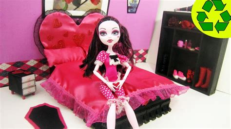 Monster High Tutorial Draculaura Doll Bed Recycling Doll Crafts