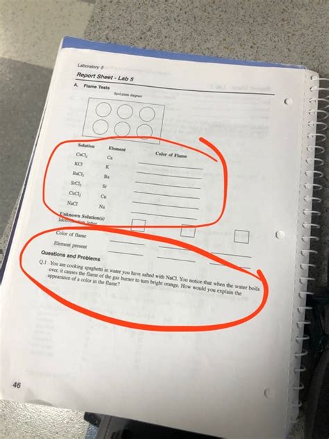 Flame Test Lab Answer Key