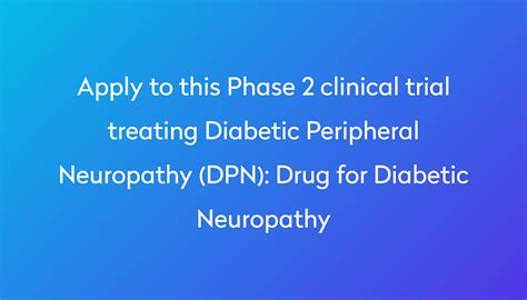 Drug For Diabetic Neuropathy Clinical Trial 2024 Power