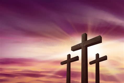 Easter Sunrise Three Crosses Stock Illustration - Illustration of rocky ...