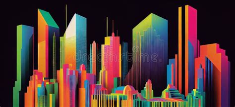 Abstract Modern Cityscape Minimalistic Illustration Generative Ai