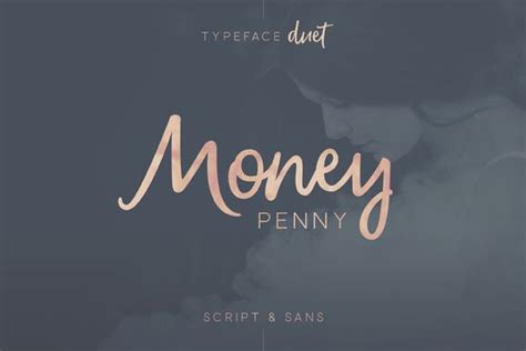 The Typeface Diet Money Penny Script Is Shown In Pink And Black With An