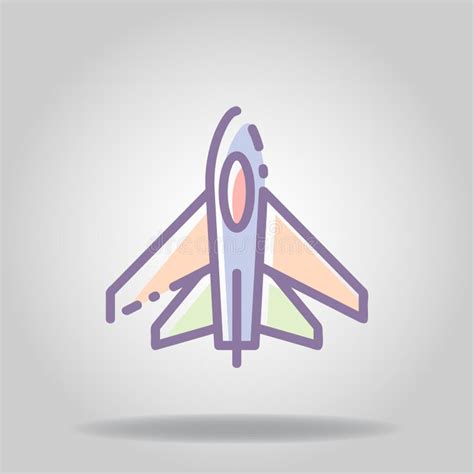 Aeroplane Icon Or Logo In Pastel Color Stock Vector Illustration Of