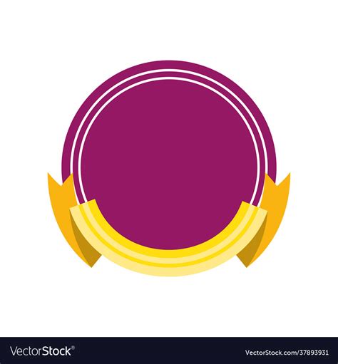 Round badge ribbon Royalty Free Vector Image - VectorStock