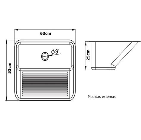 Tanque Inox Ghelplus 60x50x25cm Acetinado 55 Litros Açonox