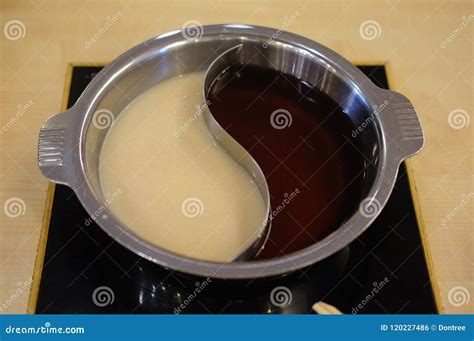 Double Flavor Hot Pot Stock Photo Image Of Health Asian