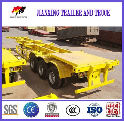 Axles Ft Flatbed Skeleton Skeletal Semi Truck Trailer Semi Trailer