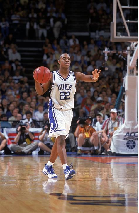 Jason Williams Of The Duke Blue Devils Dribbles The Ball Down Court