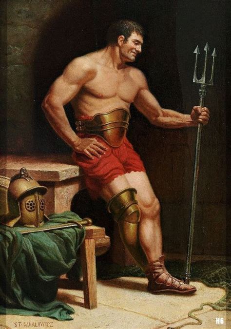 Smiling Gladiator With Trident Th Century Stefan Bakalowicz