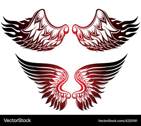 Wings Set Royalty Free Vector Image Vectorstock