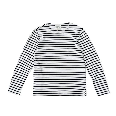 Endeavour Bloom Breton Stripe Pocket T Shirt Men Long Sleeve Sailor S