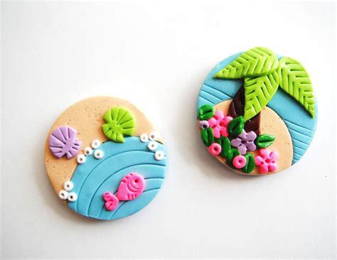 Magnet Tiny Island Handmade Polymer Clay Magnets 2 Etsy Clay