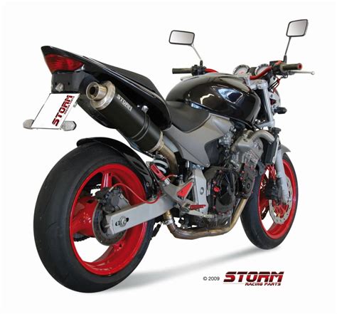 Silencioso Storm Oval Inox Negro Honda Hornet H Lx B