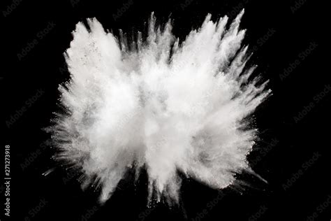 Zdjęcie Stock Bizarre Forms Of White Powder Explosion Cloud Against