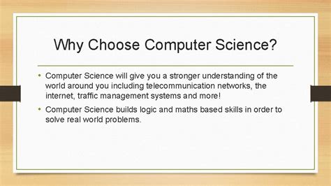 A Level Computer Science Why Choose Computer Science