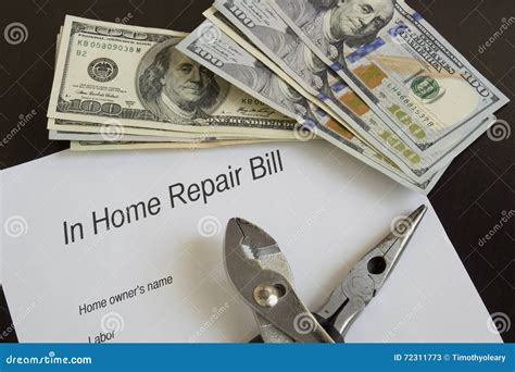 Home Repair Bill Stock Image Image Of Work Document 72311773