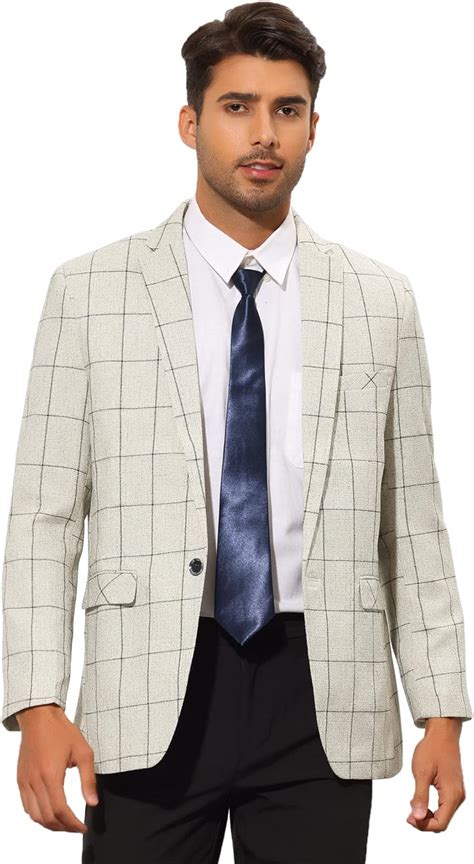 Lars Amadeus Prom Plaid Sports Coat For Men S Notch Lapel Slim Fit One