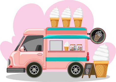 Vintage Ice Cream Truck Vector