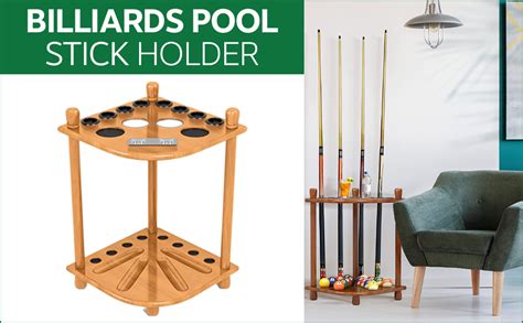 Amazon ISZY Billiards Pool Stick Holder Cue Rack Only Wood