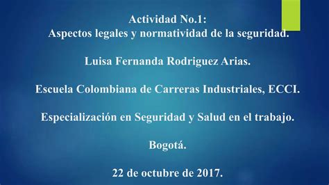 Actividad No Aspectos Legales Y Normatividad Colombiana De La