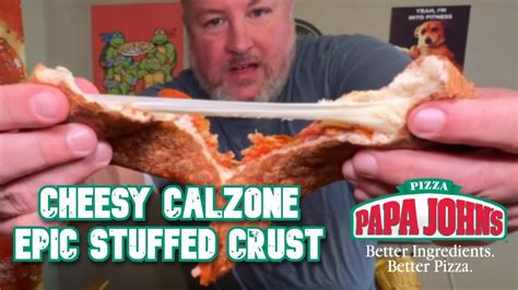 The NEW Cheesy Calzone Epic Stuffed Crust Pizza From Papa Johns YouTube