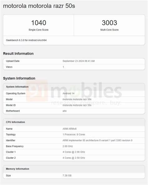 Motorola Razr S Aparece En Geekbench Con Caracter Sticas Clave