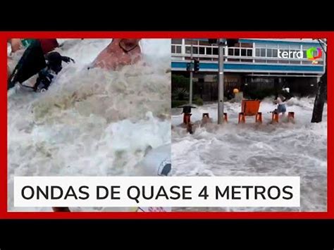 Ressaca Atinge Praias Assusta Banhistas E Invade Ruas No Rj V Deo