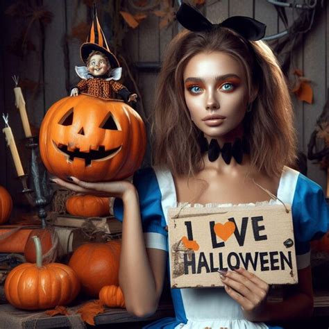 Premium Ai Image Alice Also Loves Halloween