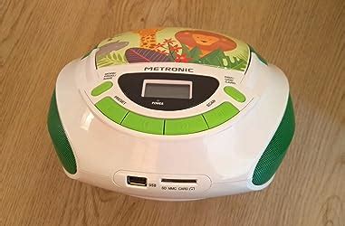 Metronic 477144 CD Player für Kinder Jungle mit USB AUX IN Port Grün