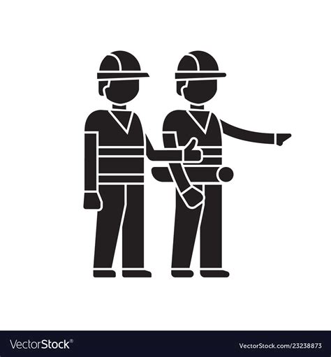 Contractors Meeting Black Concept Icon Royalty Free Vector