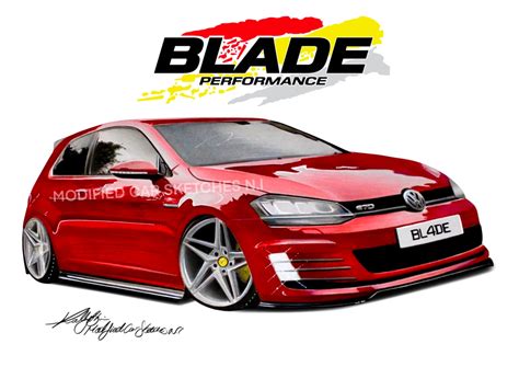 Blade Vipers Mk7 Golf Print – Modified Car Sketches