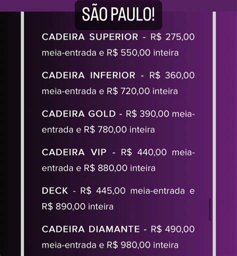 Jos Norberto Flesch On Twitter Pre Os Dos Ingressos Para Os Shows Da