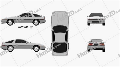 Toyota Supra 1986 Blueprint in PNG - Download Vehicles Clip Art Images