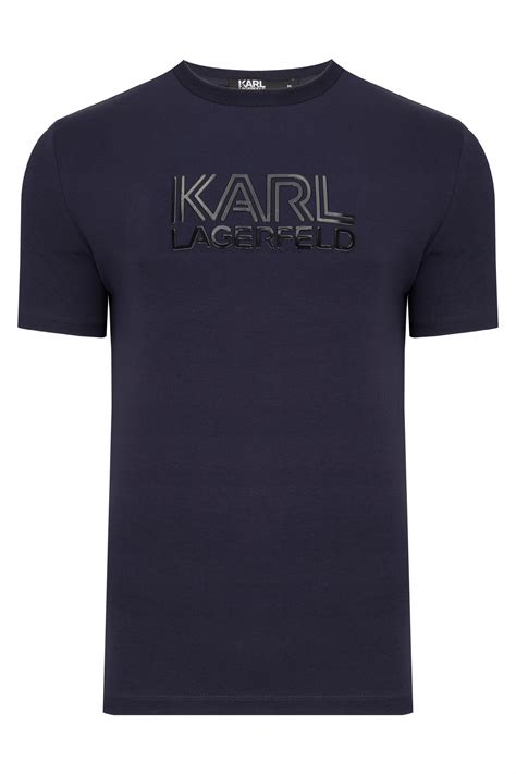 Karl Lagerfeld T Shirt Koszulka M Ska Logo Granatowa Rozmiar L