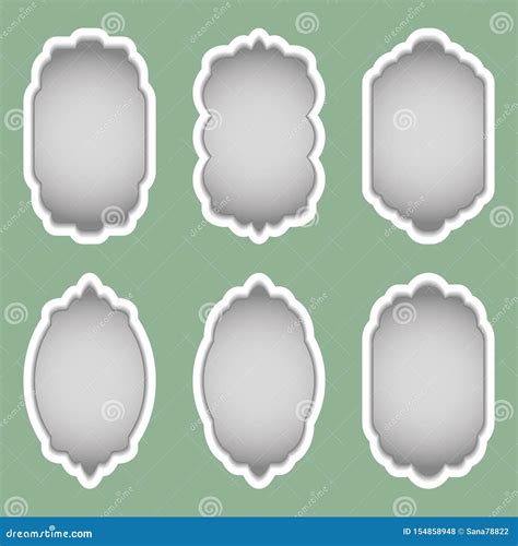 Set Of Colorful Frames Of Different Shapes Vector Illustration Stock