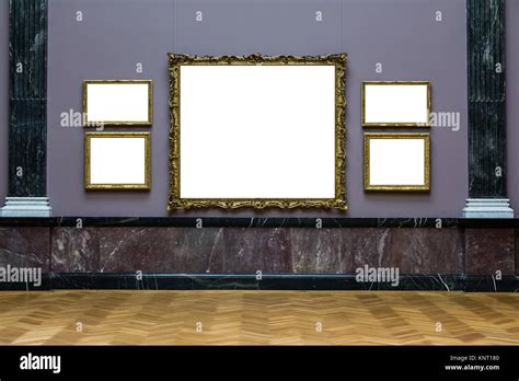 Art Museum Frame Wall Ornate Minimal Design White Isolated Clipping ...