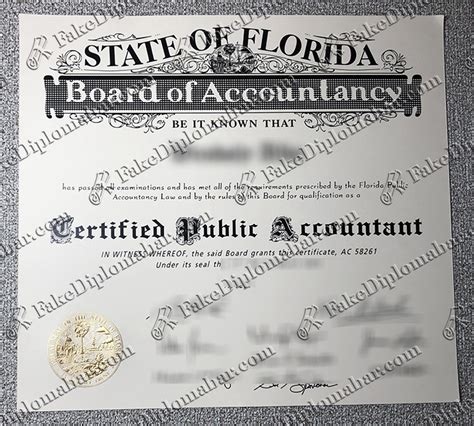 How Much To Get A Fake Florida Cpa Certificate