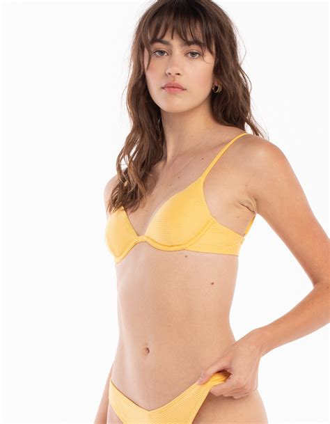 RSQ Herringbone Underwire Bralette Bikini Top BANANA Tillys