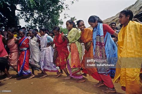 Tribal Women In Koraput District Performing A Folk Dance Orissa