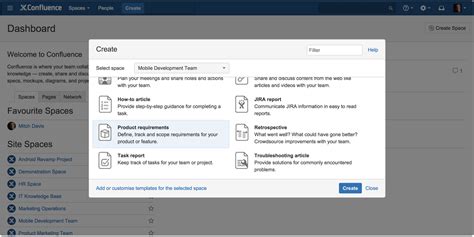 How to create product requirements using Confluence