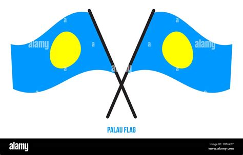 Palau Flag Waving Vector Illustration On White Background Palau