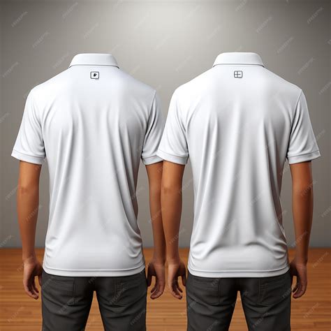 Premium Photo | 3D mockup design of the front and back of a plain polo ...