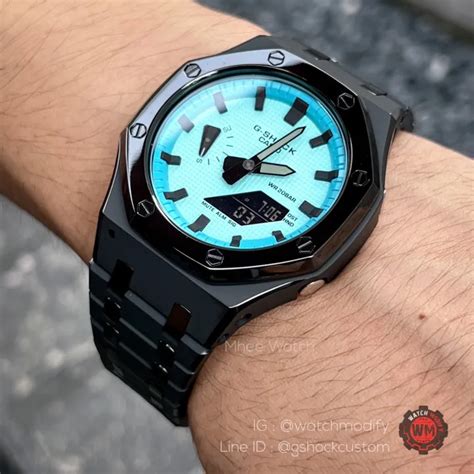 G Shock Ap Casioak Black Tiffany Edition With Black Sandblasting Strap