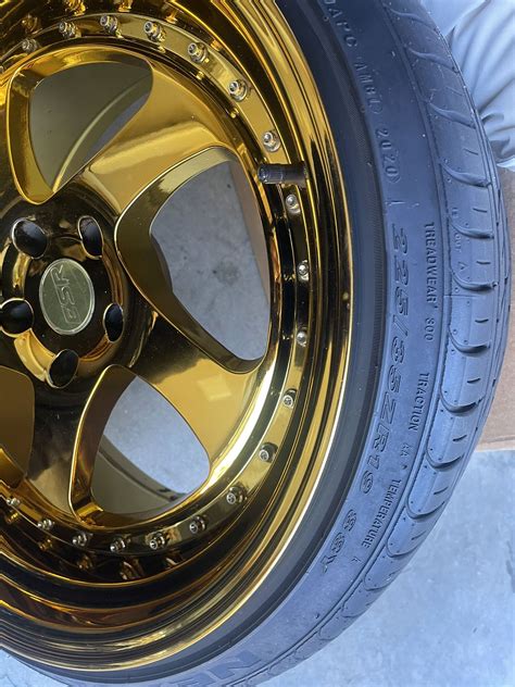 19” Gold Chrome Show Stopper Esr Sr02 Wheels W Tires And Lug Locks