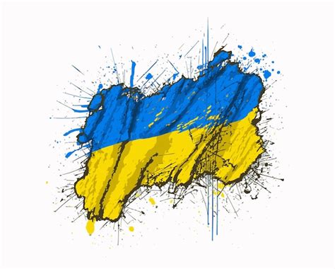 Premium Vector Flag Of Ukraine Brush Painted Vector Illustration With