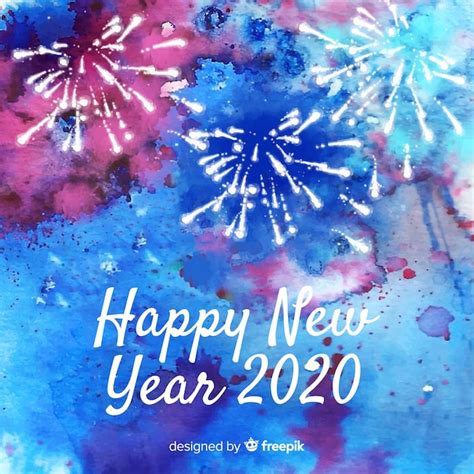 Free Vector New Year Concept In Watercolor