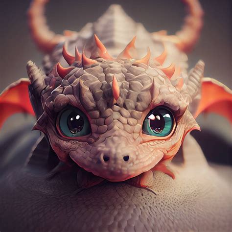 A Close Up Of A Dragon S Head With Big Blue Eyes And Orange Horns