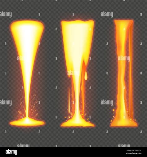 Molten Metal Or Lava Effect On Transparent Background Eps 10 Stock