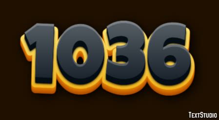 1036 Text Effect and Logo Design Number