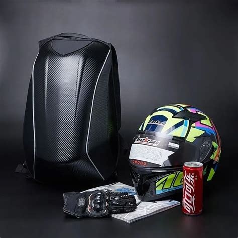 Waterproof Motorcycle Carbon Fiber Helmet Backpack With Suzuki Logo Gadstyle Bd